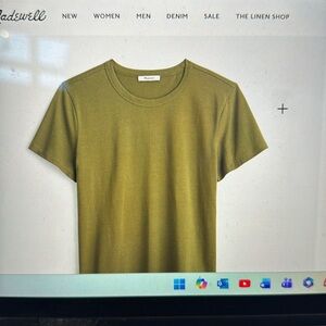 Madewell the perfect crewneck Tee Allday Jersey faded ivy  M